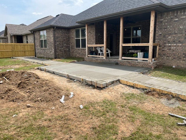 Broom-finished concrete driveway